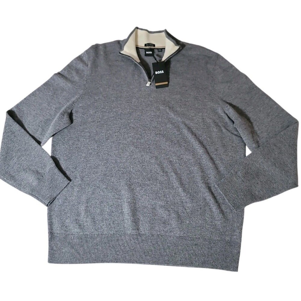 Hugo Boss Hemarlo Wool/ Cashmere Casual Gray Sweater Size XL